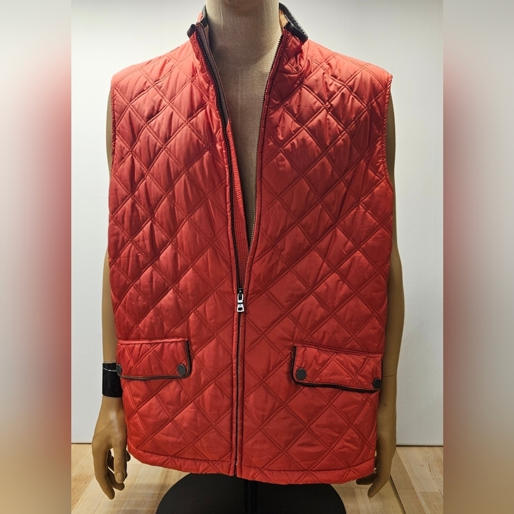 Brooks Brothers Men's Quilted Orange/Red Vest NWT Retail $298
